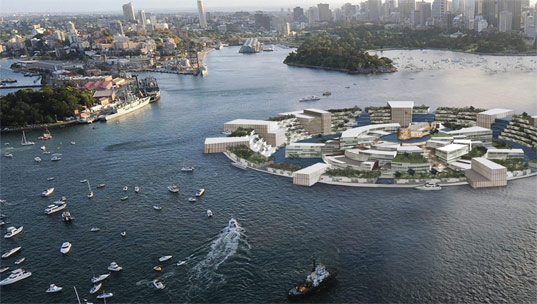 embassy of the drowned nations, sea level rise, rising tides, ellis island, sydney, fort dennison, oculus, eco architecture, sustainable architecture, global warming, climate change, australia, refugee, refuge, shelter, green design