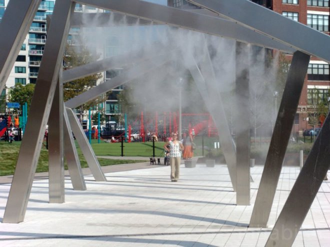 site design group, misting, park 542, West loop park, greek town park, Chicgao Park, native grass, dog park, recycled tire, neighborhood renewal