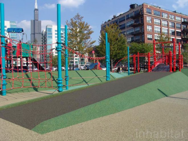 site design group, misting, park 542, West loop park, greek town park, Chicgao Park, native grass, dog park, recycled tire, neighborhood renewal