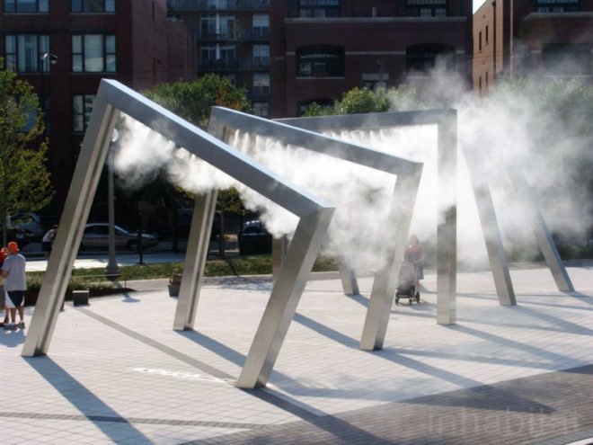 site design group, misting, park 542, West loop park, greek town park, Chicgao Park, native grass, dog park, recycled tire, neighborhood renewal