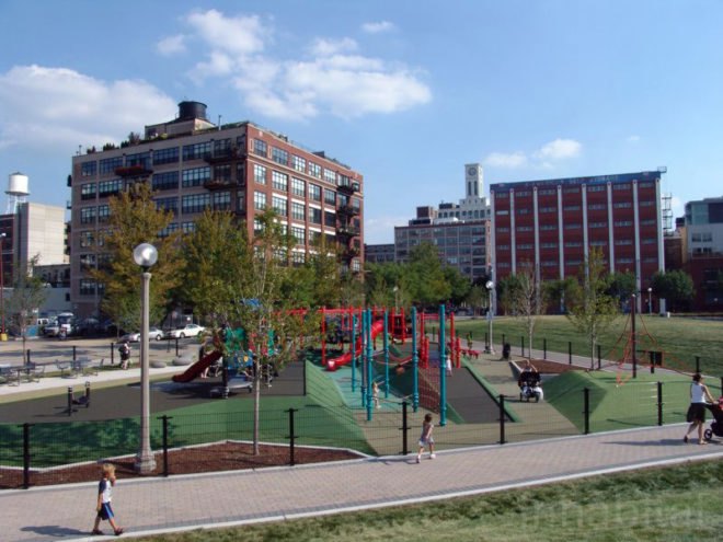 site design group, misting, park 542, West loop park, greek town park, Chicgao Park, native grass, dog park, recycled tire, neighborhood renewal