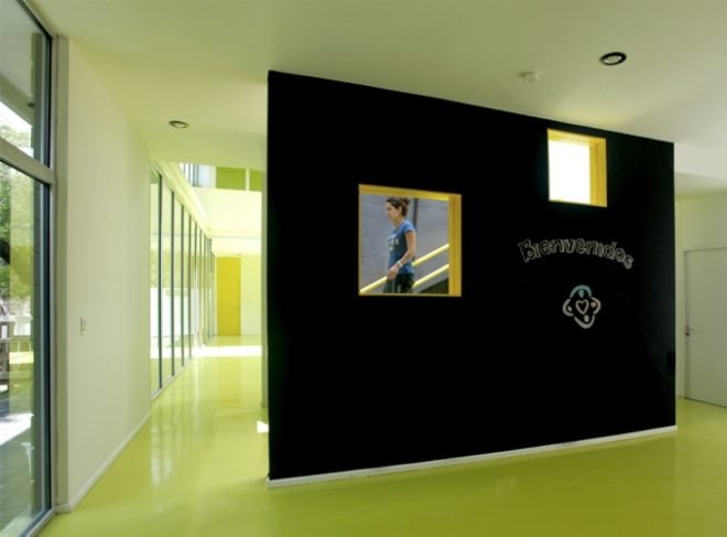 cool building, sustainable school design,,offset facade, Docet Institute, stación-ARquitectura Arquitectos, Mexico green building, Monetary green school,