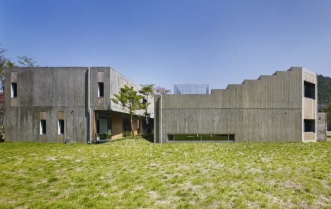 BCNO Architects, cement, concrete roof, concrete technologies, Hanil, Hanil Concrete, re-purposed concrete, reused concrete, Korea green concrete