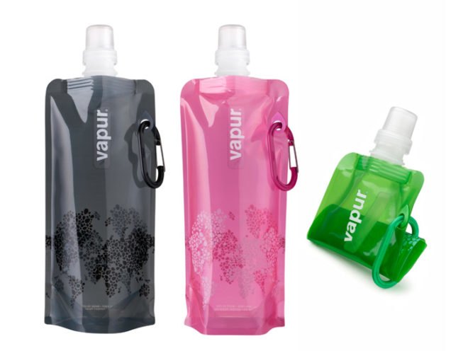 vapur water bottle, bpa free water bottle, recyclable water bottle, foldable water bottle, eco-friendly water bottle, green water bottle, portable water bottle, flat pack water bottle, green products, water