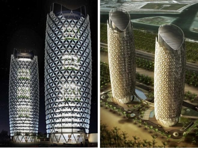 abu dhabi investment council headquarters, aedas, arup, crystalline facade, solar power, green building, sustainable architecture