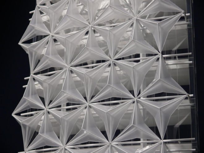 abu dhabi investment council headquarters, aedas, arup, crystalline facade, solar power, green building, sustainable architecture
