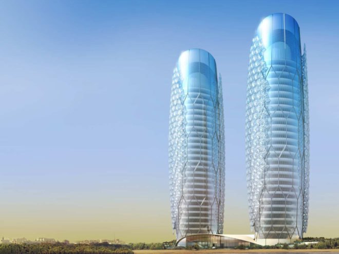 abu dhabi investment council headquarters, aedas, arup, crystalline facade, solar power, green building, sustainable architecture