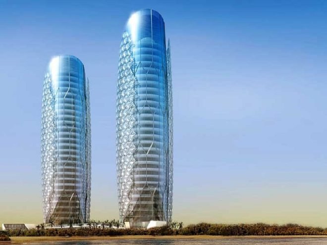 abu dhabi investment council headquarters, aedas, arup, crystalline facade, solar power, green building, sustainable architecture