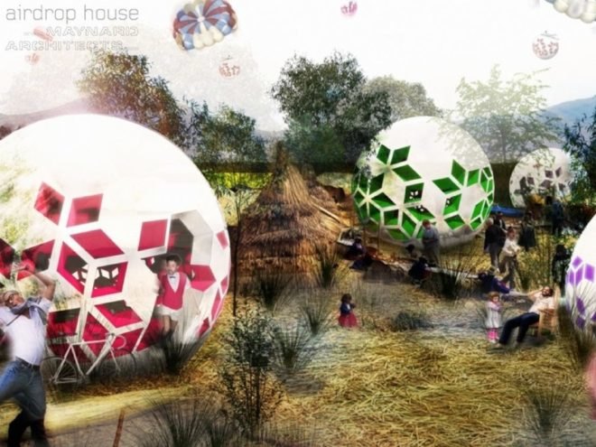 andrew maynard architects, air drop house, emergency housing, disaster relief, green design, sustainable architecture