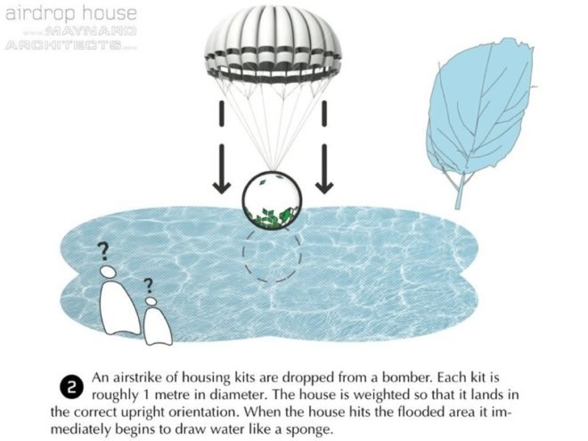 andrew maynard architects, air drop house, emergency housing, disaster relief, green design, sustainable architecture