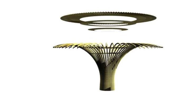 bamboo pavilion, communal shelter, rainwater colleciton, green design, sustainable architecture