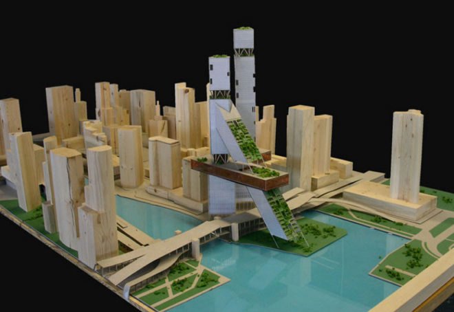 chicago gateway, vertical farm, mixed-use towers, eco towers, green design, sustainable architecture
