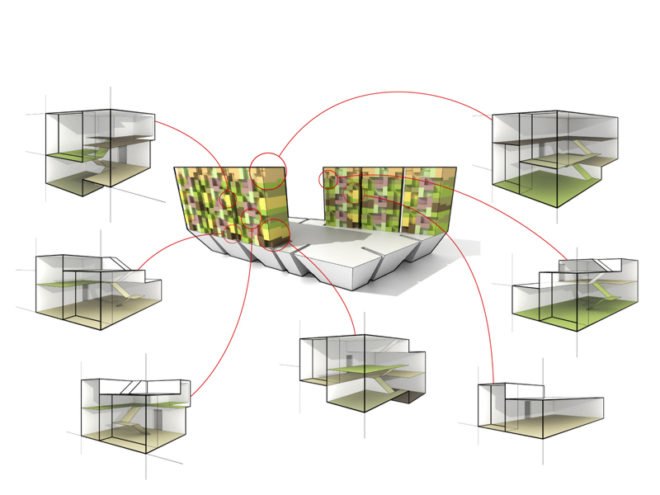 enota, lotus towers, green architecture, eco housing development, slovenia, sustainable design