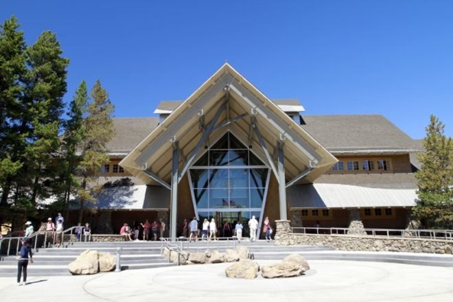 old faithful education center, yellowstone national park, leed gold, green building, sustainable architecture