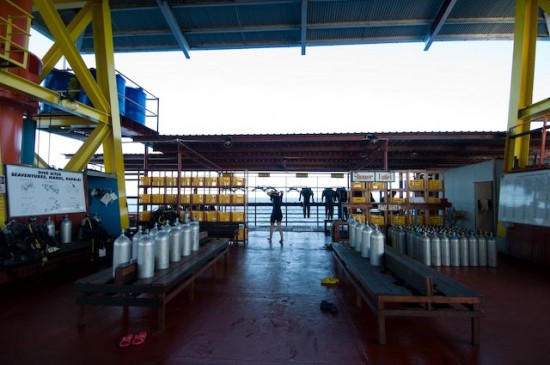 seaventures dive resort, reclaimed oil rig, green renovation, green design, sustainable design