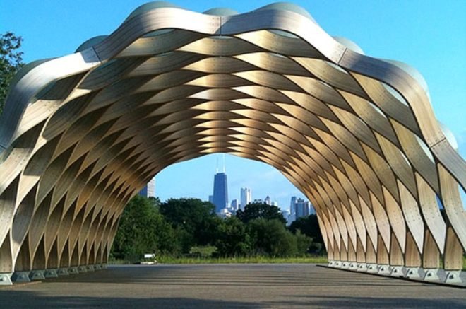 south pond pavilion, lincoln park zoo, studio gang architects, prefab pavilion, wetland rehabilitation, green design, sustainable architecture