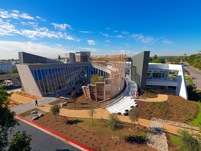 the frontier project, hmc architects, cucamonga valley water district, leed platinum, green building, sustainable architecture