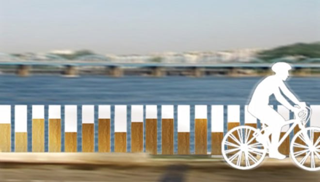 xylophone bridge, seoul cycle design competition, urban biking, green transportation, green design, eco design