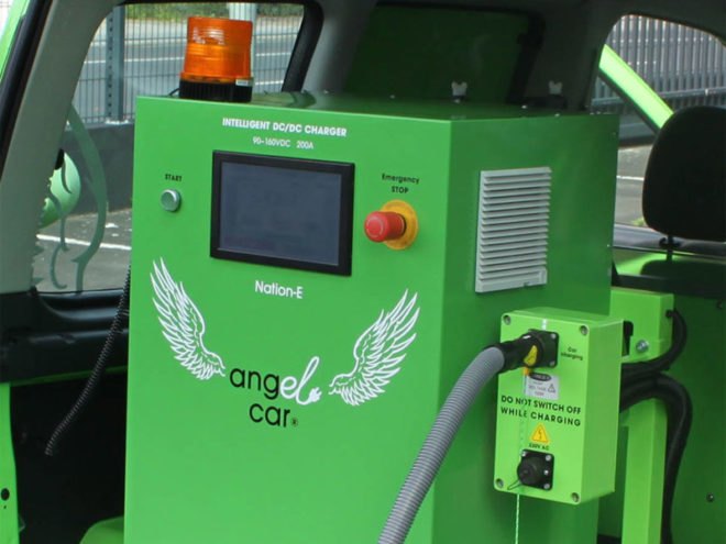 angel car, nation-e, angel car nation-e, mobile charging unit electric cars, angel car mobile charging unit, angel car electric car, electric car mobile charging