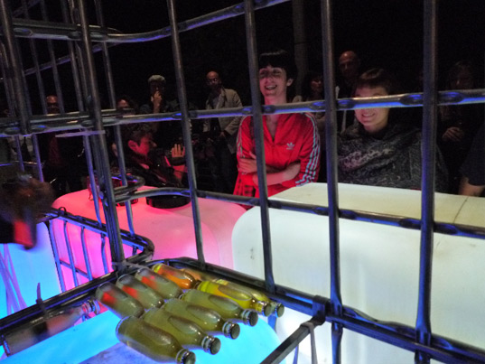 refunc, terni, italy, upcycling, recycled materials, bikes, bicycle, water container, ibc container, mobile bar, bar, eco art, green design, recycled design, Denis Oudendijk, Jan Körbes, Paolo de Guidi, Nancy/Artyjane, glowing bike bar, sustainable design