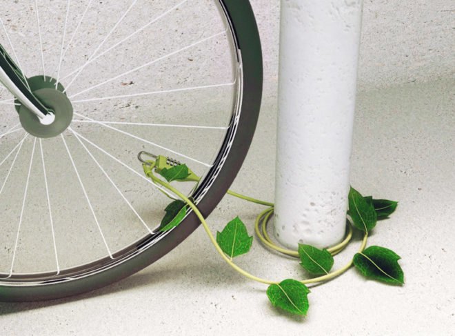 sono mocci, green bike chain, ivy bike chain, nature inspired design, bike locks, cool bike locks