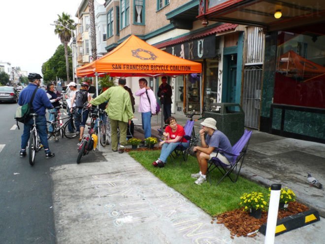 PARK(ing) Day, San Francisco, PARKing day, renegade parking space reclamation, urban renovation, urban design, reclaim the streets, green design, green urbanism, eco design, inhabitat