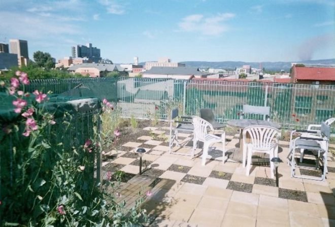 rainwater collection, rooftop garden, straw bail cottage,Urban Ecology Australia, Ecopolis architects, Green Building, Australia green building, Adelaide green building, ecotown, eco development, green urban living,