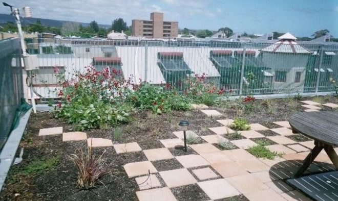 rainwater collection, rooftop garden, straw bail cottage,Urban Ecology Australia, Ecopolis architects, Green Building, Australia green building, Adelaide green building, ecotown, eco development, green urban living,