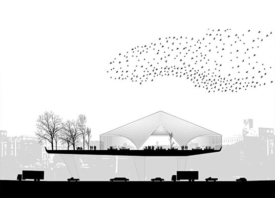 studio gang, feeder, chicago, ohio, green bridge, bridge farm, green space, urban development, urban farm, green architecture, eco architecture, sutstainable architecture, green design