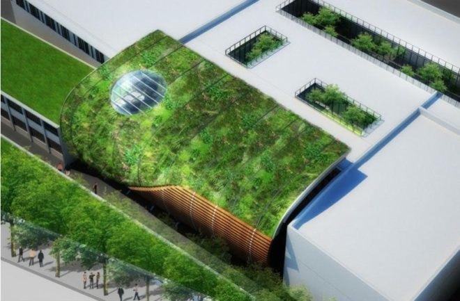 green wave, living wall, thermal spa, royat, france, vincent callebaut architectures, eco design, green architecture
