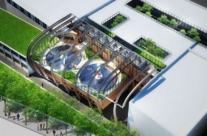 green wave, living wall, thermal spa, royat, france, vincent callebaut architectures, eco design, green architecture