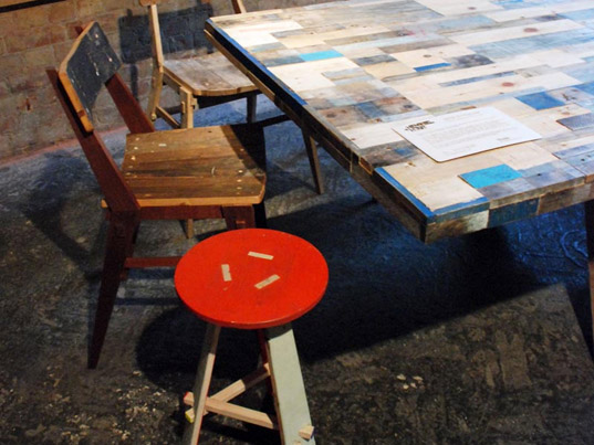 up-cycle, discarded, "reused material", "Hendzel & Hunt", Gowlett, "Kirkwood Chair", wood, scrap-booking