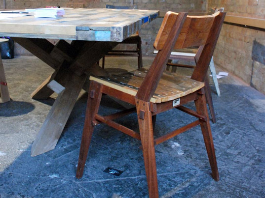 up-cycle, discarded, "reused material", "Hendzel & Hunt", "Kirkwood Chair", wood