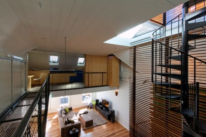 natural lighting, Andrew Maynard Architects, green retrofit, warehouse retrofit, pop top, Green building Australia