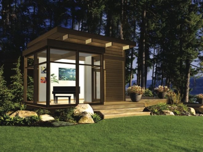 modern studio, lindal, lindal cedar homes, kit homes, tiny homes, green design, sustainable design