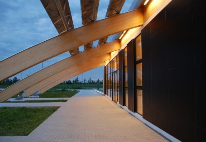 polins, marco acerbis, italy, auditorium, daylighting, solar power, casaclimate, green design, sustainable architecture
