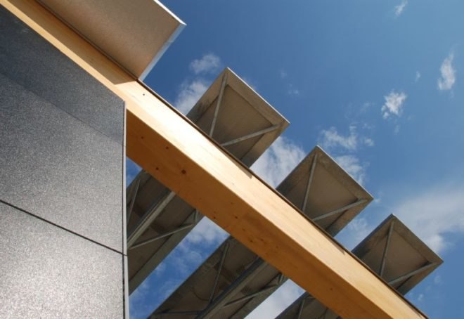 polins, marco acerbis, italy, auditorium, daylighting, solar power, casaclimate, green design, sustainable architecture