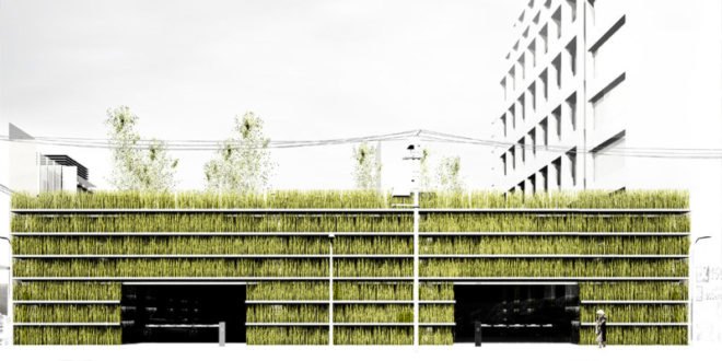 shinjuku gardens, cheungvogl, tokyo, parking garage, green roof, living green wall, green design, urban park