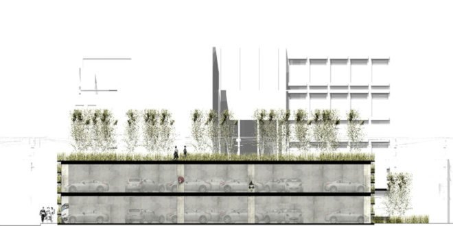 shinjuku gardens, cheungvogl, tokyo, parking garage, green roof, living green wall, green design, urban park