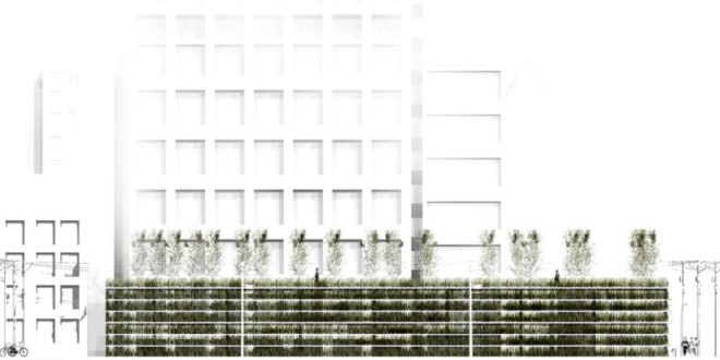 shinjuku gardens, cheungvogl, tokyo, parking garage, green roof, living green wall, green design, urban park