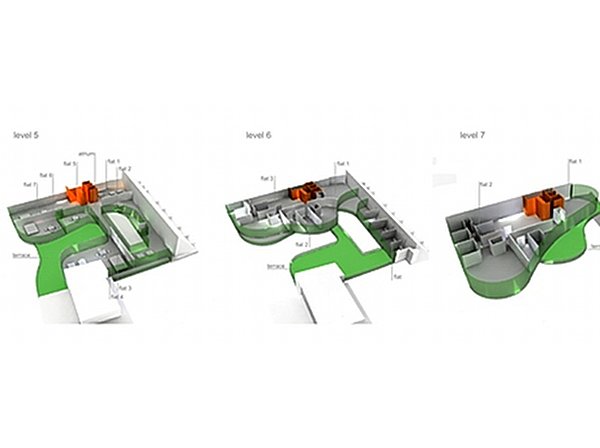 terraced building, mixed-use development, living facade, slovenia, ofis arhitekti,