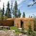 stone creek camp, andersson wise architects, montana, green roof, stacked cordwood wall, green building, sustainable architecture
