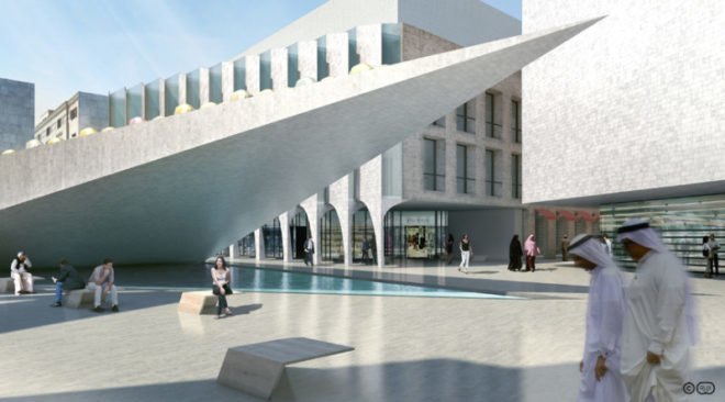 vanishing mosque, rux design, uae, open air mosque, public plaza, green design, sustainable architecture