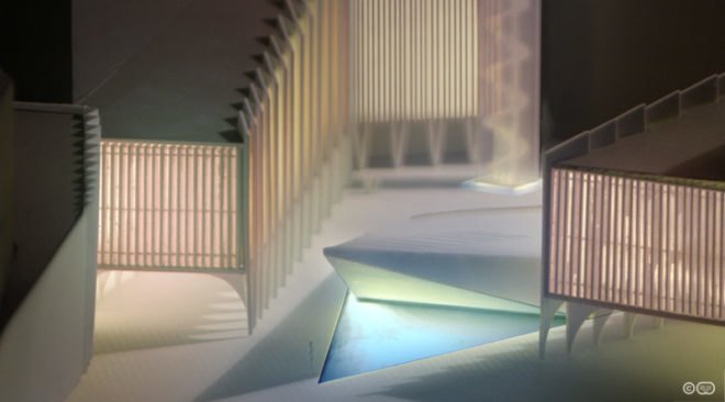 vanishing mosque, rux design, uae, open air mosque, public plaza, green design, sustainable architecture