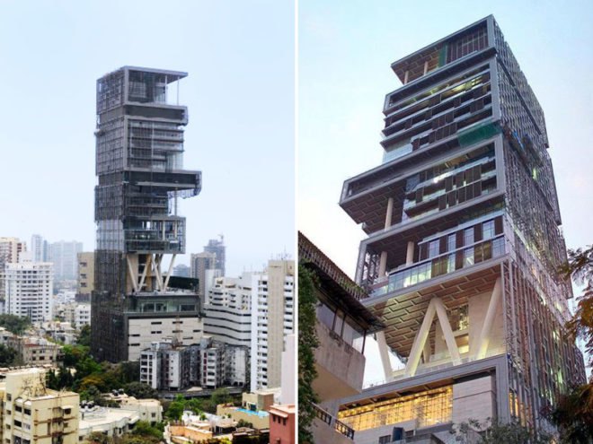 antilia house, fake green houses, greenwashing, greenwashed architecture, green washing, perkins + will, mumbai, india, Hirsch Bedner Associates, world's largest residence, world's largest family home, world's largest house