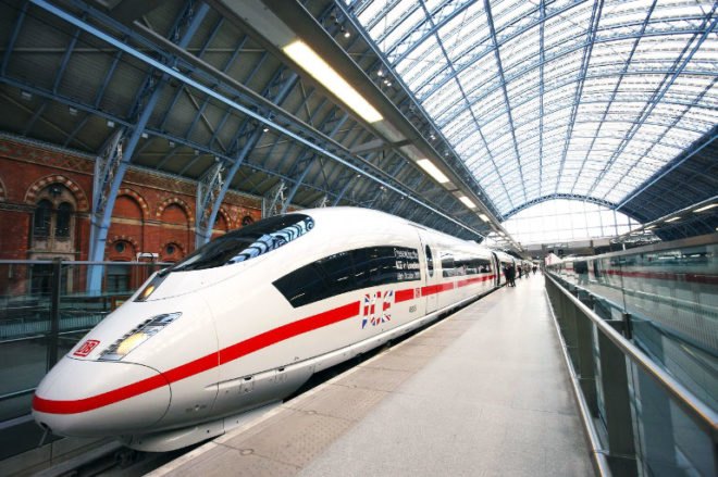 bullet train, deutsche bahn, high-speed rail, train, london, frankfurt, amsterdam