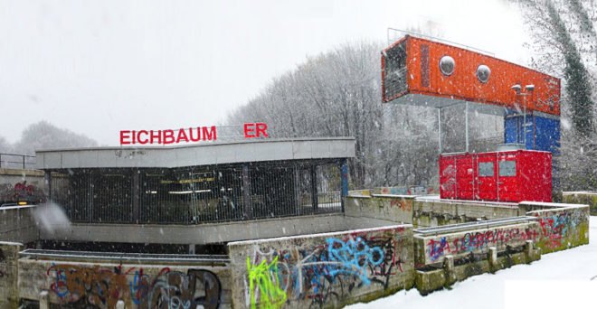 eichbaumoper, eichbaum, shipping container opera, metro station opera, shipping container, metro station shipping container architecture, eco architecture, sustainable architecture, green architecture, prefab architecture, germany, actuell , aktuell