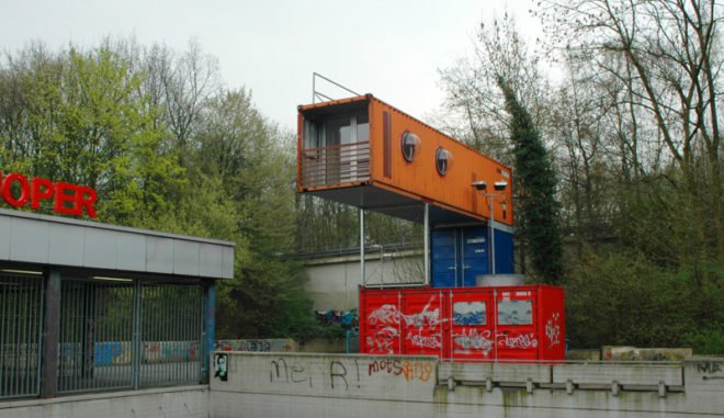 eichbaumoper, eichbaum, shipping container opera, metro station opera, shipping container, metro station shipping container architecture, eco architecture, sustainable architecture, green architecture, prefab architecture, germany, actuell , aktuell