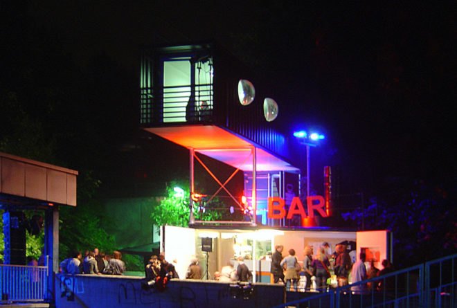 eichbaumoper, eichbaum, shipping container opera, metro station opera, shipping container, metro station shipping container architecture, eco architecture, sustainable architecture, green architecture, prefab architecture, germany, actuell , aktuell