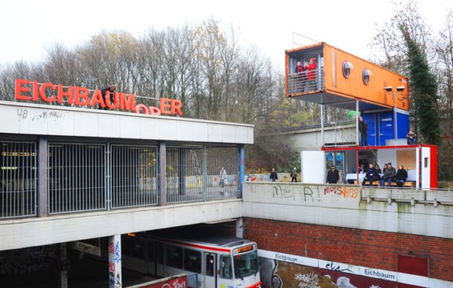 eichbaumoper, eichbaum, shipping container opera, metro station opera, shipping container, metro station shipping container architecture, eco architecture, sustainable architecture, green architecture, prefab architecture, germany, actuell , aktuell
